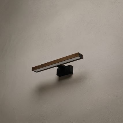 Brilagi - LED-badkamerspiegelverlichting 3-in-1 WOODY MIRROR LED/8W/230V 40 cm IP44 zwart/eiken-walnoot