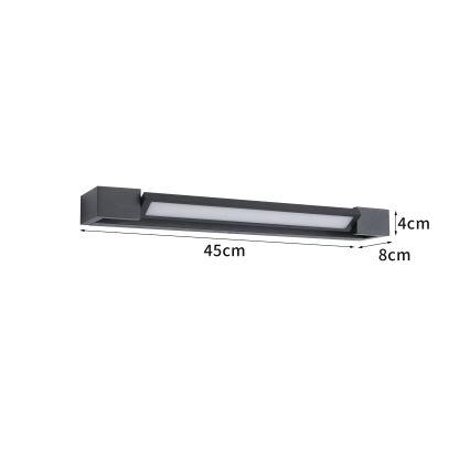 Brilagi - LED-badkamerspiegelverlichting AQUA LINE LED/12W/230V 45 cm IP44 zwart