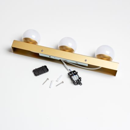 Brilagi - LED-spiegelverlichting voor de badkamer HOLLYWOOD 3xLED/3W/230V 39 cm IP44 goudkleurig