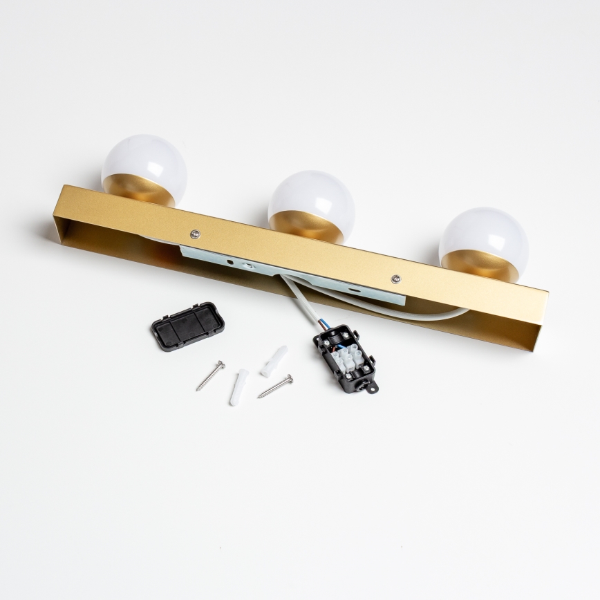 Brilagi - LED-spiegelverlichting voor de badkamer HOLLYWOOD 3xLED/3W/230V 39 cm IP44 goudkleurig