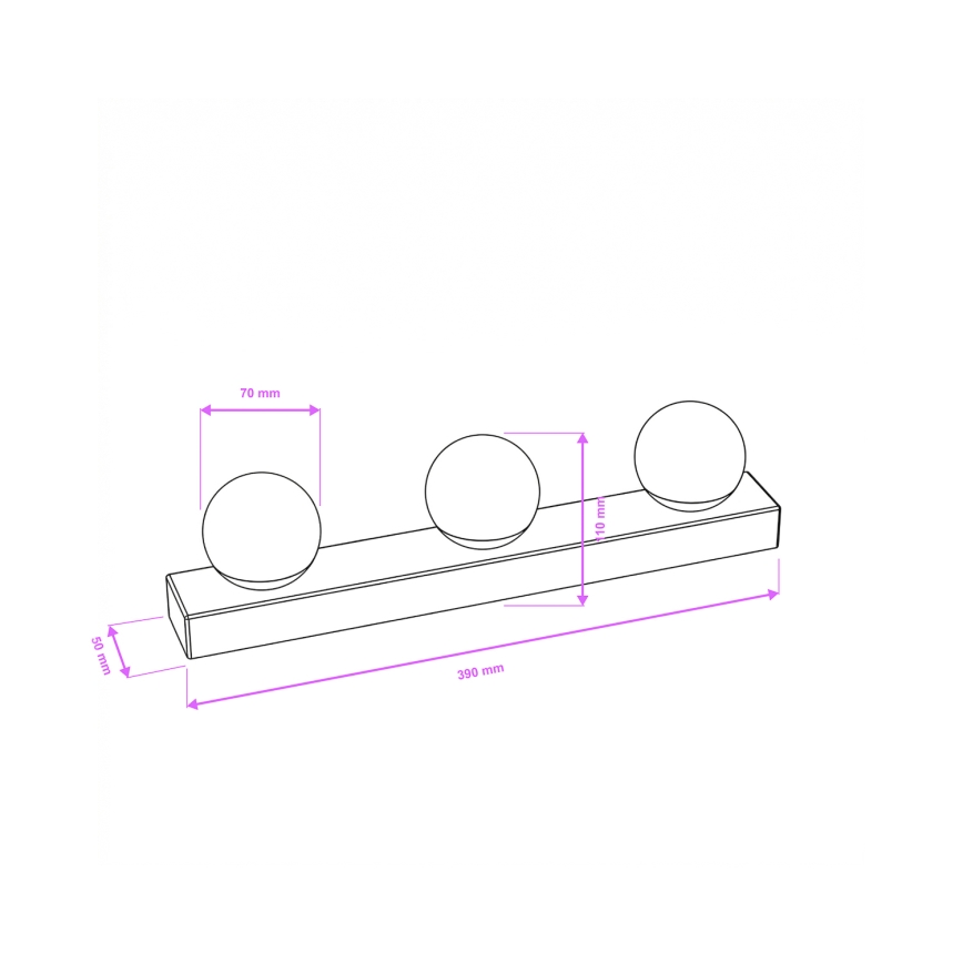 Brilagi - LED-spiegelverlichting voor de badkamer HOLLYWOOD 3xLED/3W/230V 39 cm IP44 goudkleurig