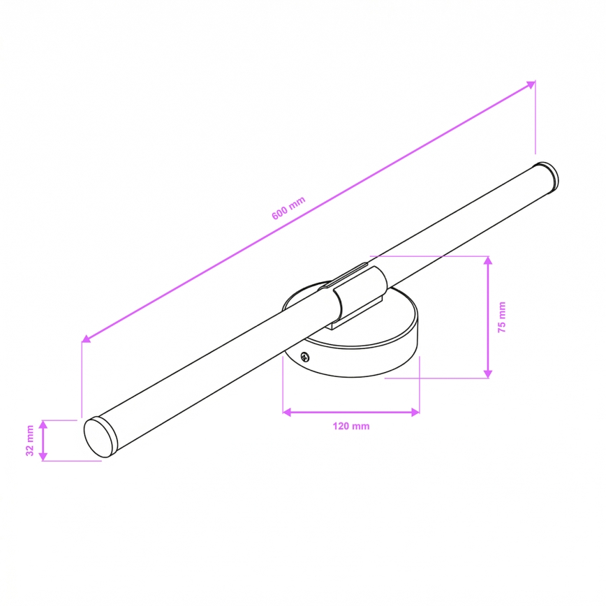 Brilagi - LED-badkamerspiegelverlichting LARA LED/10W/230V 60 cm IP44 goud