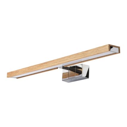 Brilagi - LED-spiegelverlichting voor de badkamer WOODY MIRROR 3-in-1 LED/12W/230V 60 cm IP44 hoogglans chroom/eik