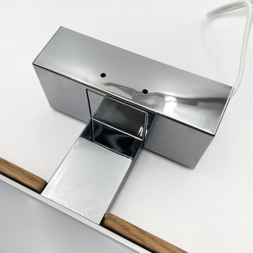Brilagi - LED-spiegelverlichting voor de badkamer WOODY MIRROR 3-in-1 LED/12W/230V 60 cm IP44 hoogglans chroom/eik