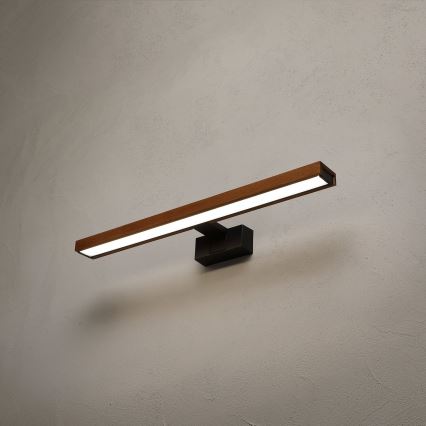 Brilagi - LED-badkamerspiegelverlichting WOODY MIRROR 3-in-1 LED/12W/230V 60 cm IP44 zwart/kerseneik