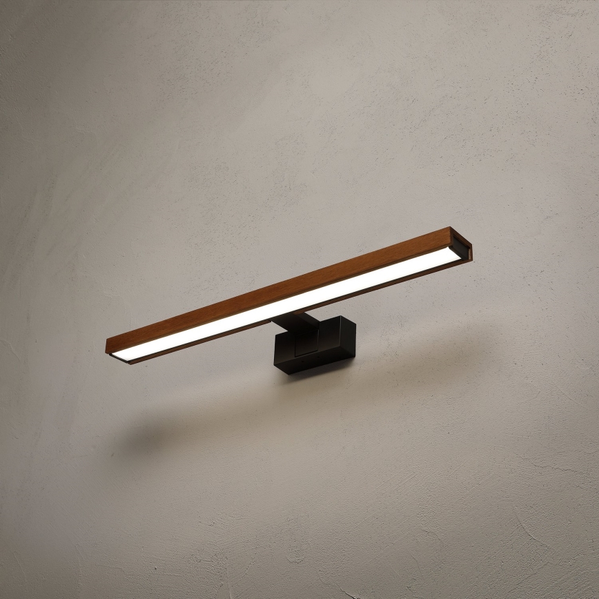 Brilagi - LED-badkamerspiegelverlichting WOODY MIRROR 3-in-1 LED/12W/230V 60 cm IP44 zwart/kerseneik
