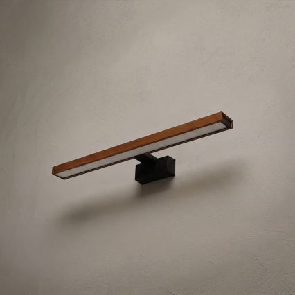 Brilagi - LED-badkamerspiegelverlichting WOODY MIRROR 3-in-1 LED/12W/230V 60 cm IP44 zwart/kerseneik