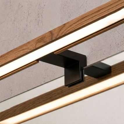Brilagi - LED-badkamerspiegelverlichting 3-in-1 WOODY MIRROR LED/8W/230V 40 cm IP44 zwart/eik