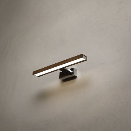 Brilagi - LED-badkamerverlichting voor spiegel 3-in-1 WOODY MIRROR LED/8W/230V 40 cm IP44 glanzend chroom/eiken-walnoot