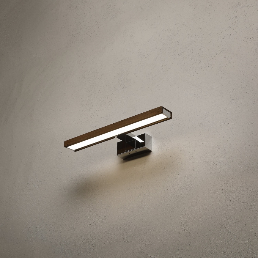 Brilagi - LED-badkamerverlichting voor spiegel 3-in-1 WOODY MIRROR LED/8W/230V 40 cm IP44 glanzend chroom/eiken-walnoot