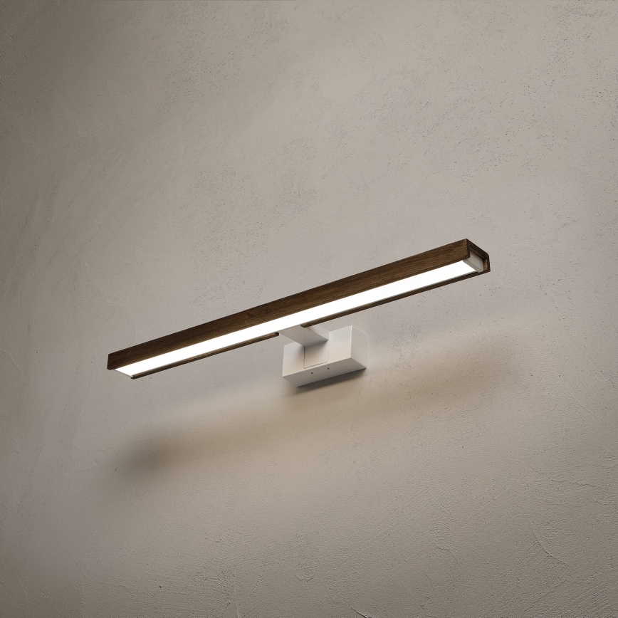 Brilagi - LED-badkamerverlichting voor spiegel WOODY MIRROR 3-in-1 LED/12W/230V 60 cm IP44 wit/eiken-walnoot