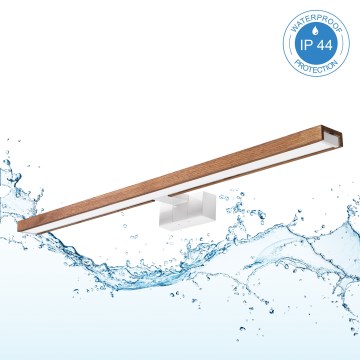 Brilagi - LED-badkamerverlichting voor spiegel WOODY MIRROR 3-in-1 LED/15W/230V 80 cm IP44 wit/eiken-kers