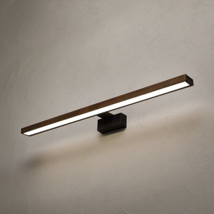 Brilagi - LED-verlichting voor badkamerspiegel WOODY MIRROR 3-in-1 LED/15W/230V 80 cm IP44 zwart/eik-walnoot