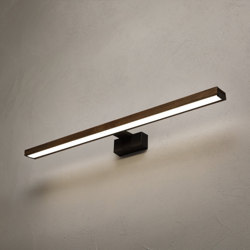Brilagi - LED-verlichting voor badkamerspiegel WOODY MIRROR 3-in-1 LED/15W/230V 80 cm IP44 zwart/eik-walnoot
