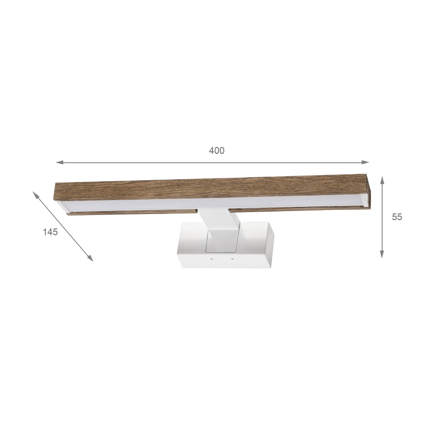 Brilagi - LED-badkamerspiegelverlichting WOODY MIRROR 3-in-1 LED/8W/230V 40 cm IP44 wit/eik