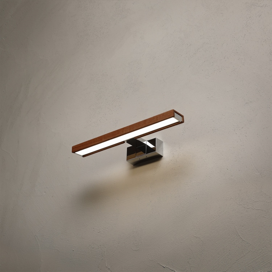 Brilagi - LED-spiegelverlichting voor de badkamer WOODY MIRROR 3-in-1 LED/8W/230V 40 cm IP44 glanzend chroom/kersen eik