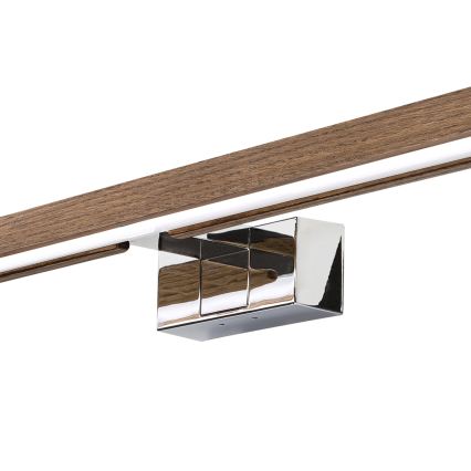 BRILAGI - LED-spiegelverlichting voor de badkamer WOODY MIRROR 3v1 LED/15W/230V 80 cm IP44 glanzend chroom/eik walnoot