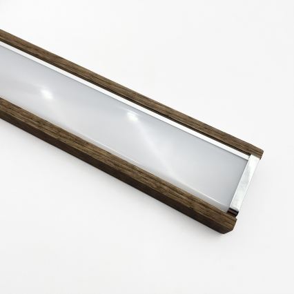 BRILAGI - LED-spiegelverlichting voor de badkamer WOODY MIRROR 3v1 LED/15W/230V 80 cm IP44 glanzend chroom/eik walnoot