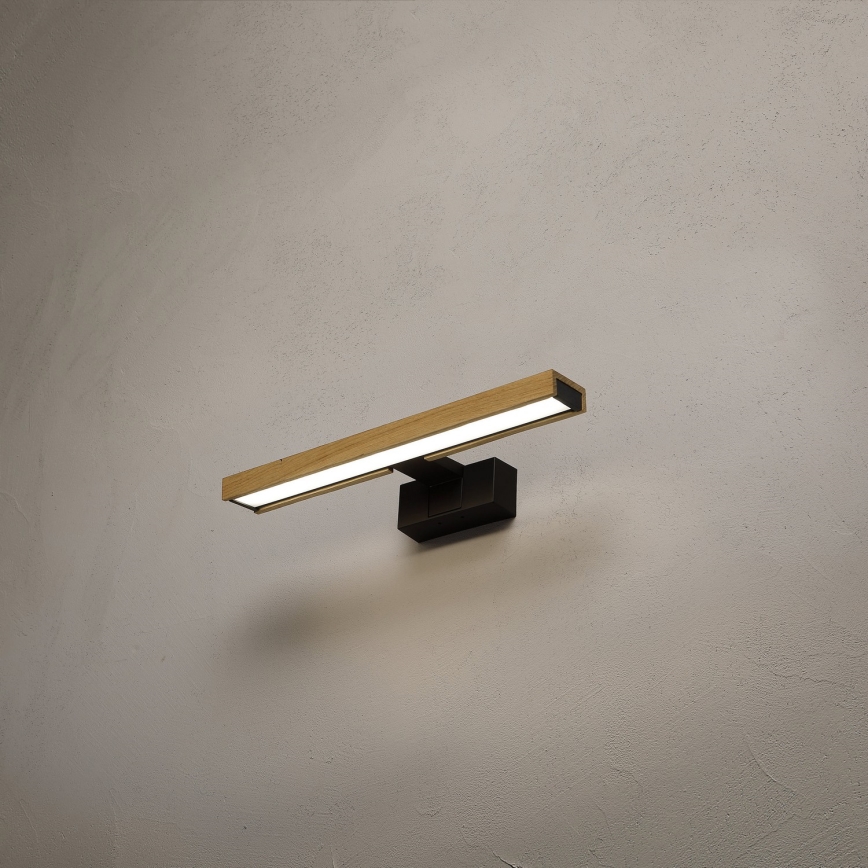 Brilagi - LED-verlichting voor badkamerspiegel 3-in-1 WOODY MIRROR LED/8W/230V IP44 zwart/eik