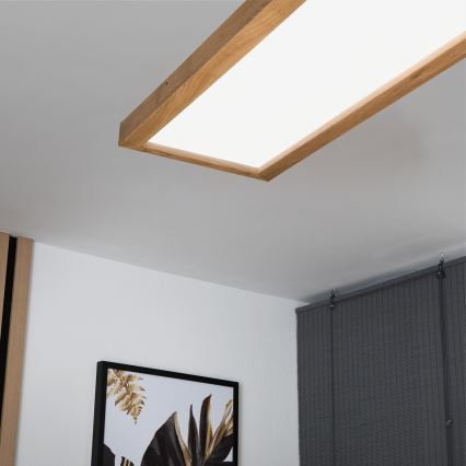 Brilagi - LED Bad Plafondlamp WOODY FRAME LED/50W/230V 120x30 cm IP44 eiken