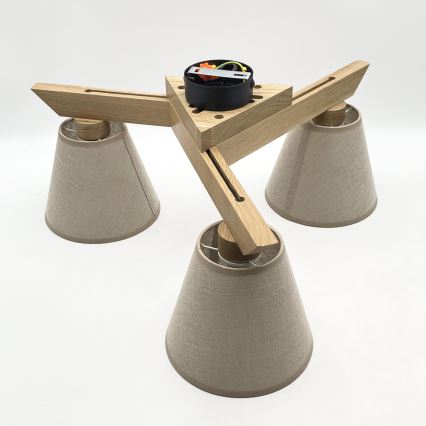 Brilagi - LED  Bevestigde hanglamp ANTHONY 3xE14/40W/230V eiken/beige