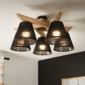 Brilagi - LED  Bevestigde hanglamp ANTHONY 5xE14/40W/230V eiken/zwart