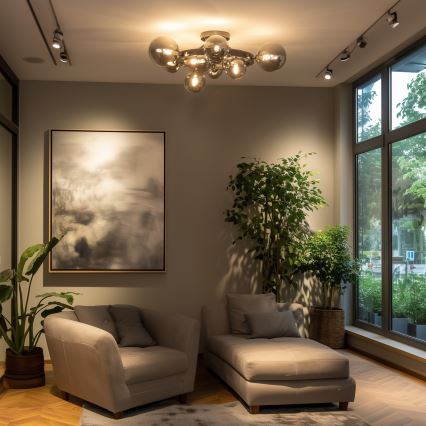 Brilagi - LED Bevestigde Hanglamp MILLA 10xG9/3W/230V glanzend chroom/gerookt