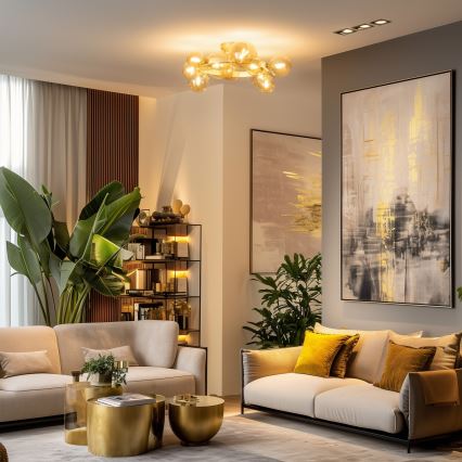 Brilagi - LED Bevestigde Hanglamp MILLA 10xG9/3W/230V goud