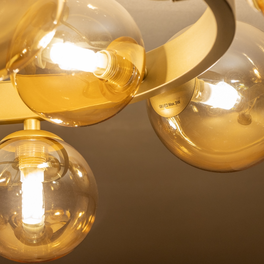 Brilagi - LED Bevestigde Hanglamp MILLA 10xG9/3W/230V goud