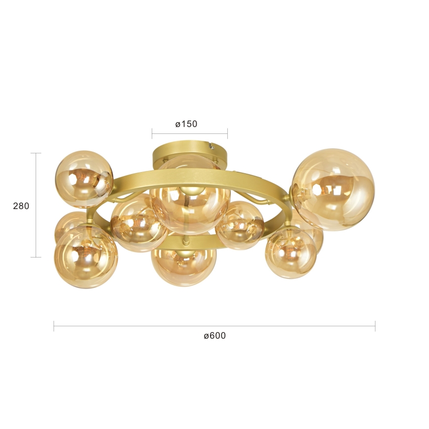 Brilagi - LED Bevestigde Hanglamp MILLA 10xG9/3W/230V goud