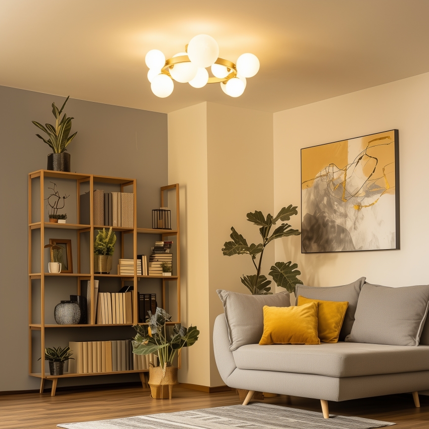 Brilagi - LED Bevestigde Hanglamp MILLA 10xG9/3W/230V goud/wit