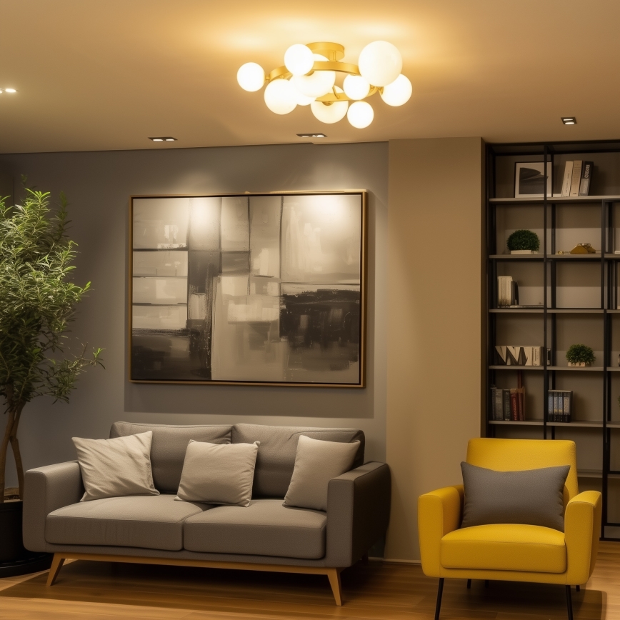 Brilagi - LED Bevestigde Hanglamp MILLA 10xG9/3W/230V goud/wit