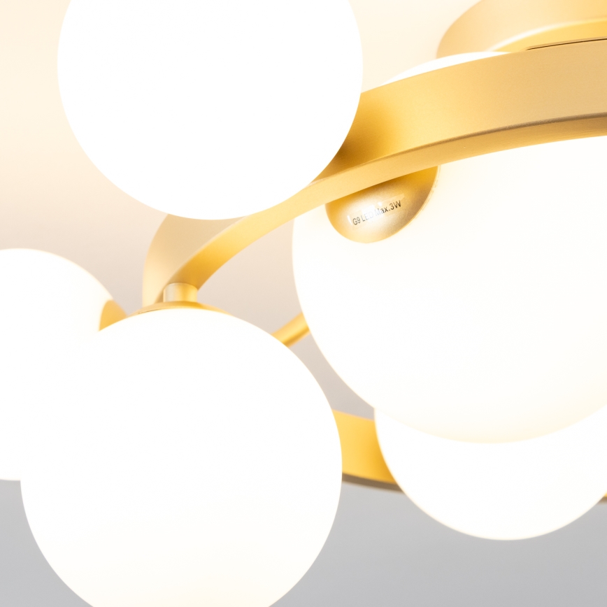 Brilagi - LED Bevestigde Hanglamp MILLA 10xG9/3W/230V goud/wit