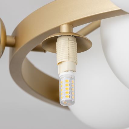 Brilagi - LED Bevestigde Hanglamp MILLA 10xG9/3W/230V goud/wit
