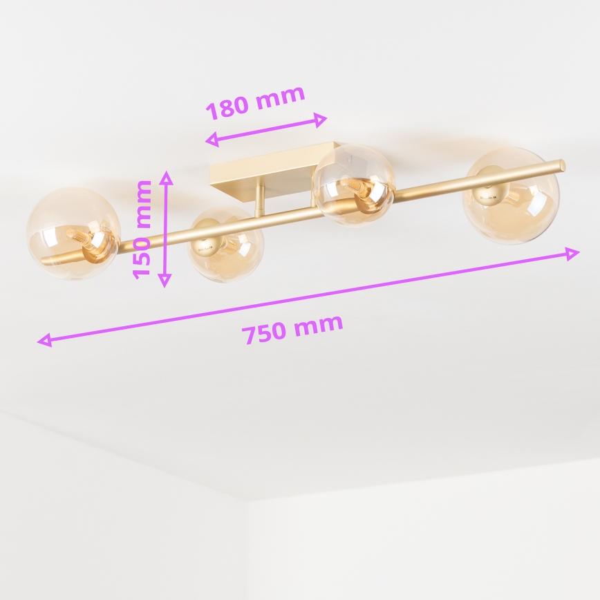 Brilagi - LED Bevestigde Hanglamp MILLA 4xG9/3W/230V goud