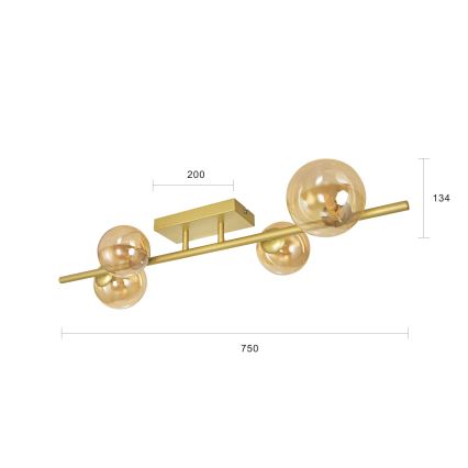 Brilagi - LED Bevestigde Hanglamp MILLA 4xG9/3W/230V goud
