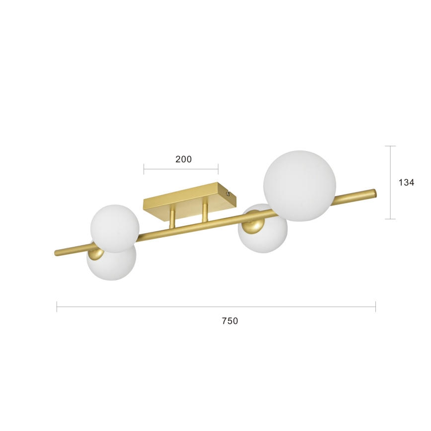 Brilagi - LED Bevestigde Hanglamp MILLA 4xG9/3W/230V goud/wit