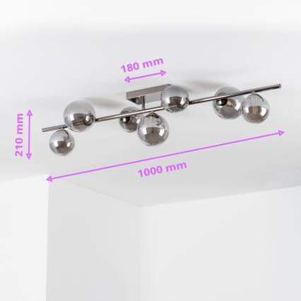 Brilagi - LED Bevestigde Hanglamp MILLA 7xG9/3W/230V glanzend chroom/gerookt