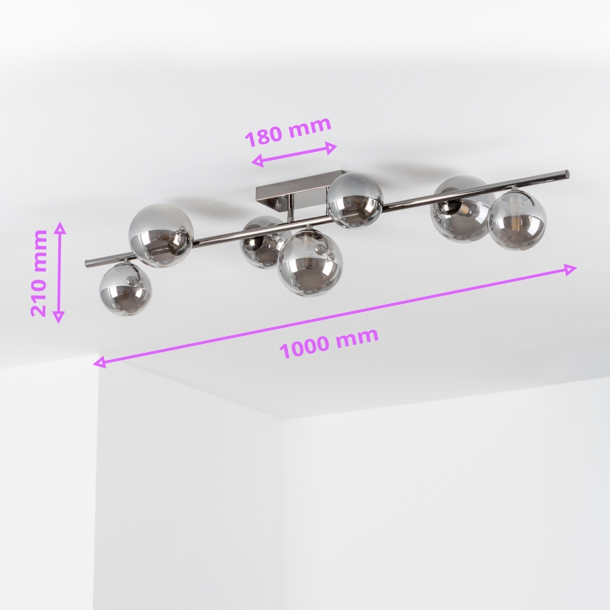 Brilagi - LED Bevestigde Hanglamp MILLA 7xG9/3W/230V glanzend chroom/gerookt