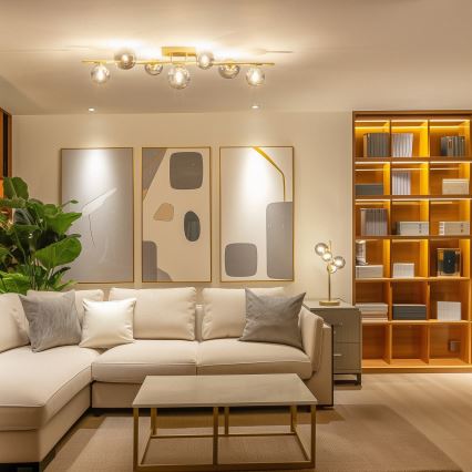 Brilagi - LED Bevestigde Hanglamp MILLA 7xG9/3W/230V goud/gerookt