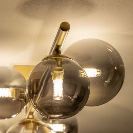 Brilagi - LED Bevestigde Hanglamp MILLA 7xG9/3W/230V goud/gerookt