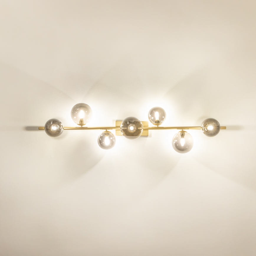 Brilagi - LED Bevestigde Hanglamp MILLA 7xG9/3W/230V goud/gerookt