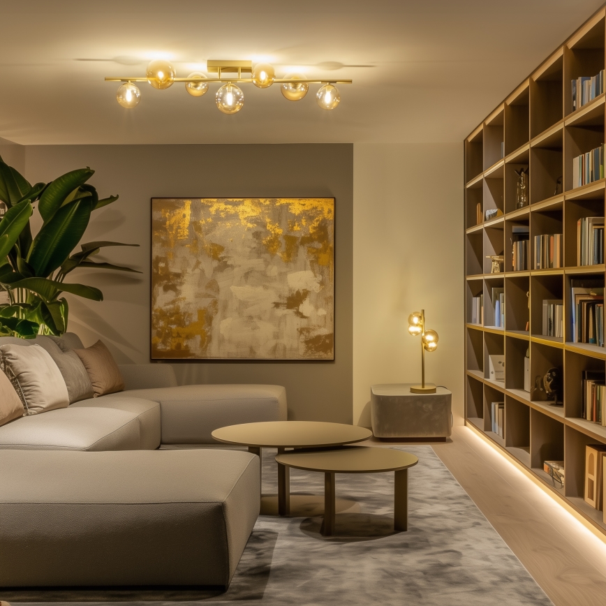 Brilagi - LED Bevestigde Hanglamp MILLA 7xG9/3W/230V goud