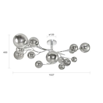 Brilagi - LED Bevestigde Hanglamp MISTEL 15xG9/3W/230V glanzend chroom/gerookt