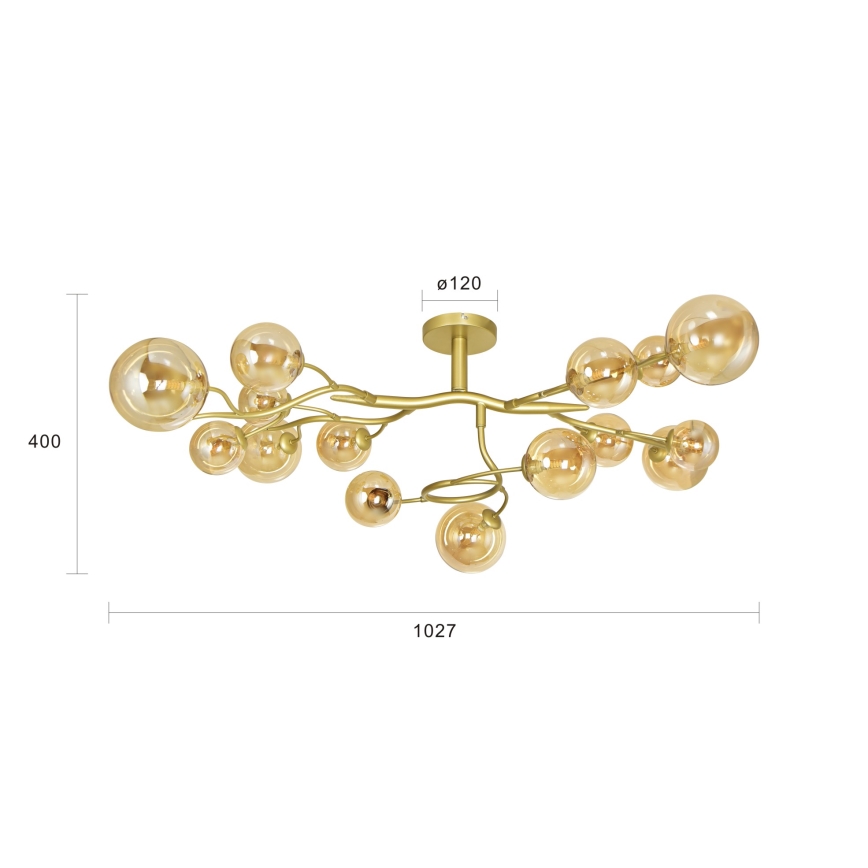 Brilagi - LED Bevestigde Hanglamp MISTEL 15xG9/3W/230V goud