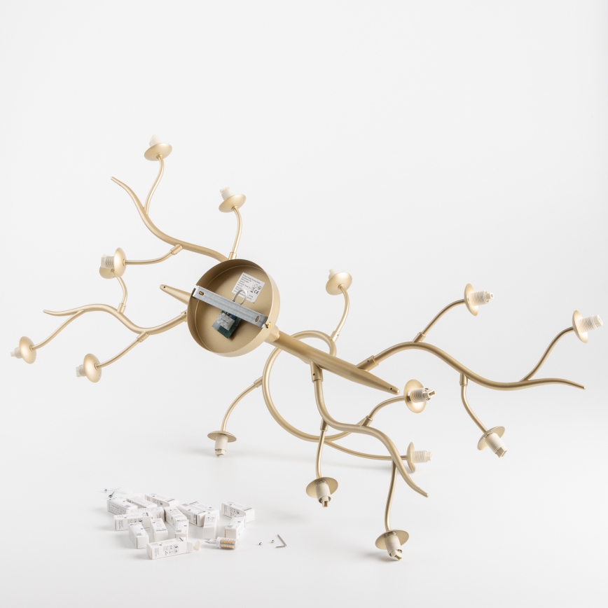 Brilagi - LED Bevestigde Hanglamp MISTEL 15xG9/3W/230V goud