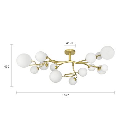Brilagi - LED Bevestigde Hanglamp MISTEL 15xG9/3W/230V goud/wit