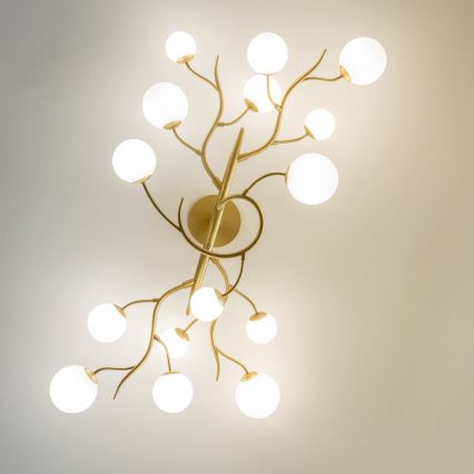 Brilagi - LED Bevestigde Hanglamp MISTEL 15xG9/3W/230V goud/wit