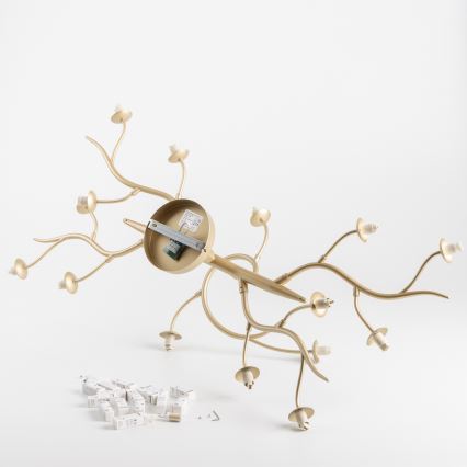 Brilagi - LED Bevestigde Hanglamp MISTEL 15xG9/3W/230V goud/wit