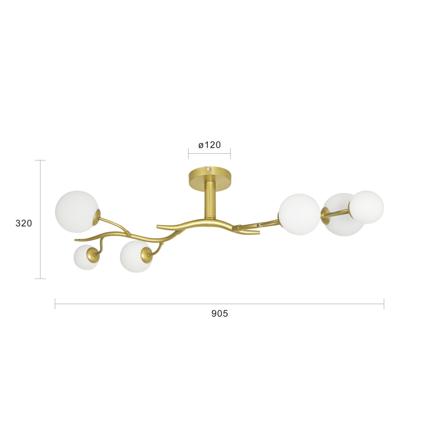 Brilagi - LED Bevestigde Hanglamp MISTEL 6xG9/3W/230V goud/wit
